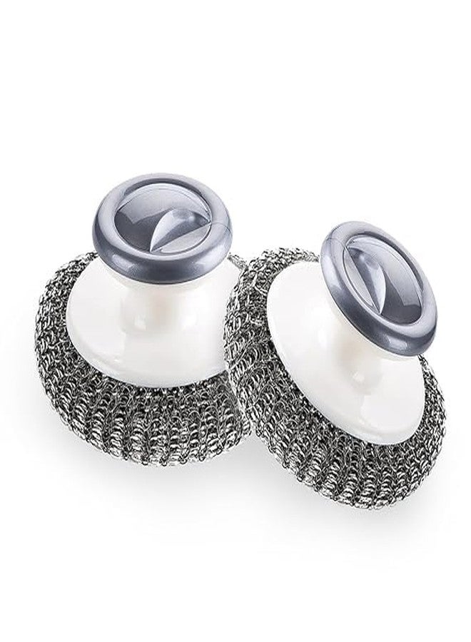 KPS Dish Washing Scrubber with Handle | Kitchen Cleaning Brush for Dishes/Pots/Pans/Sink | Cleaning Sponge for Utensils/Cookware | Non-Scratch Dish Scrubber (Pack of 2 PCs) - Image 1